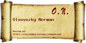 Olsovszky Norman névjegykártya